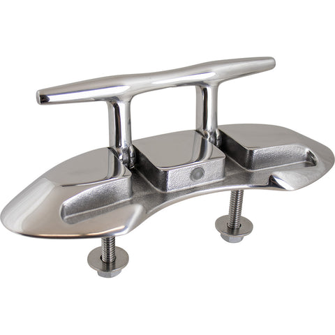 Sea-Dog Folding Stud Mount Cleat (4.5") – 316 Stainless Steel Investment Cast Boat Cleat | Low-Profile Folding Dock Line Cleat for Boats & Yachts